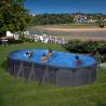 Piscina prefabricata GRE KEA, ovala cu pereti metalici imitatie de grafit 730 х 375 х h 120cm