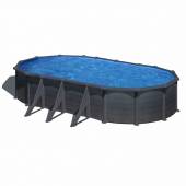 Piscina prefabricata GRE KEA, ovala cu pereti metalici imitatie de grafit 730 х 375 х h 120cm