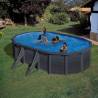 Piscina prefabricata GRE KEA, ovala cu pereti metalici imitatie de grafit 610 х 375 х h 120cm