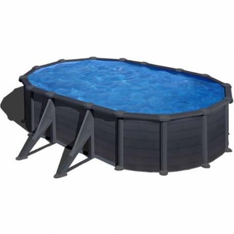 Piscina prefabricata GRE KEA, ovala cu pereti metalici imitatie de grafit 610 х 375 х h 120cm