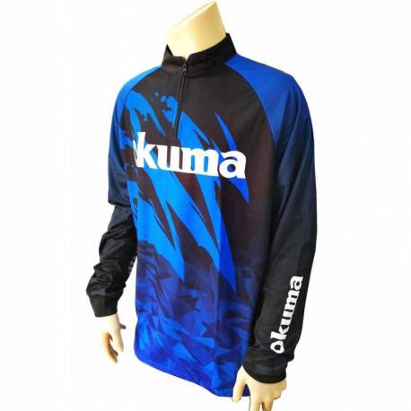 Bluza OKUMA Tournament Polo, albastru/negru, pentru pescuit, marimea XL