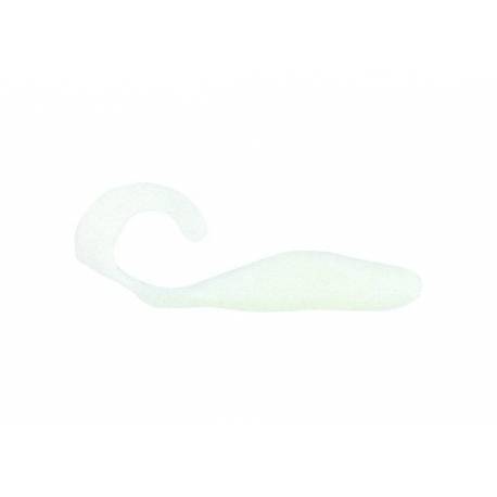 Naluca BASS ASSASSIN Curly Shad 4", 10cm, White, 10buc/plic