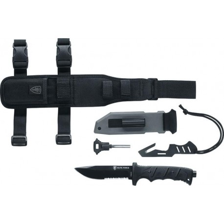 Kit supravietuire WALTHER EF703 CUTIT+ACCESORII, lama 12.4 cm