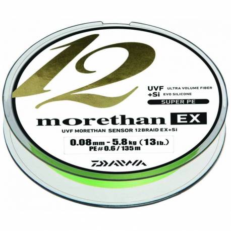 Fir textil DAIWA MORETHAN X12 EX+SI LIME 008MM/5,8KG/135M