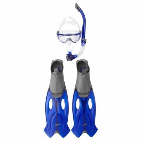 Set masca tub scufundari si labe Speedo gri albastru 45/46