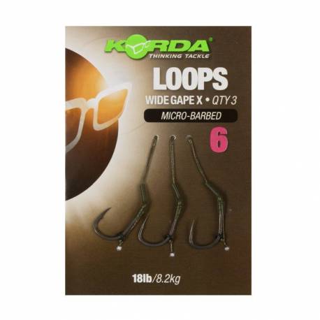 Riguri KORDA Wide Gape X Loops Micro-Barbed, Nr.4, 18lbs
