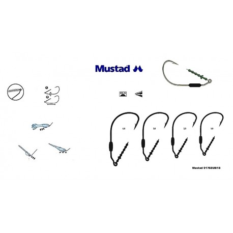 Carlig lestat pentru twister MUSTAD, NR. 1/0