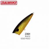 Vobler DAMIKI D-POP70 7cm 10gr Topwater - 236H (Black Gold Holo)