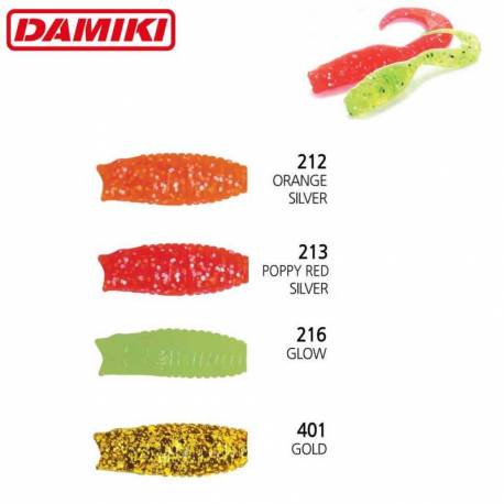 Grub DAMIKI WOW Grub 5.1cm 213 Poppy Red Silver 16buc/plic