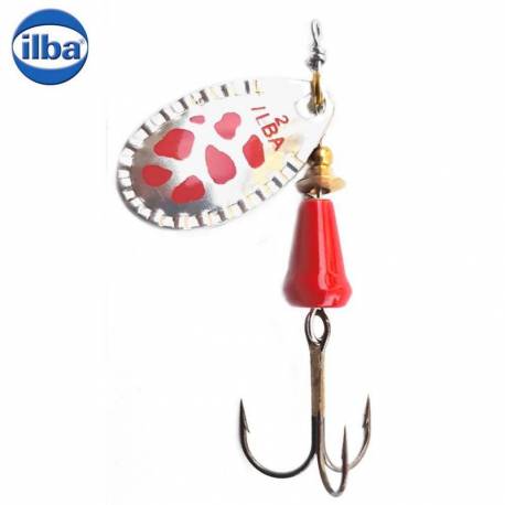 Lingurita rotativa ILBA Spark Classic Silver/Red nr.2 5gr 80AR2