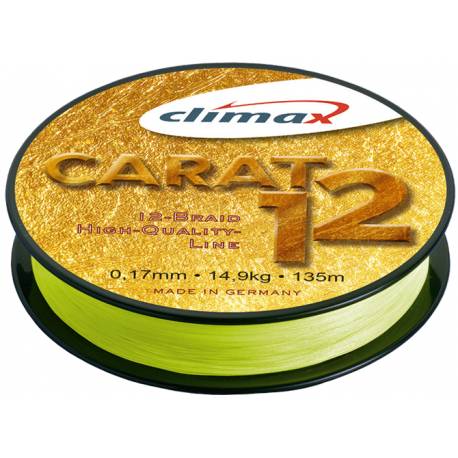Fir textil CLIMAX CARAT 12 FLUO YELLOW 135m 0.13mm 9.5kg
