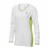 Bluza sport Wilson Hall Of Fame V Neck, femei, alb/verde, L