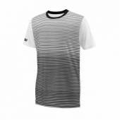 Tricou sport Wilson Team Crew, baieti, negru alb, XS