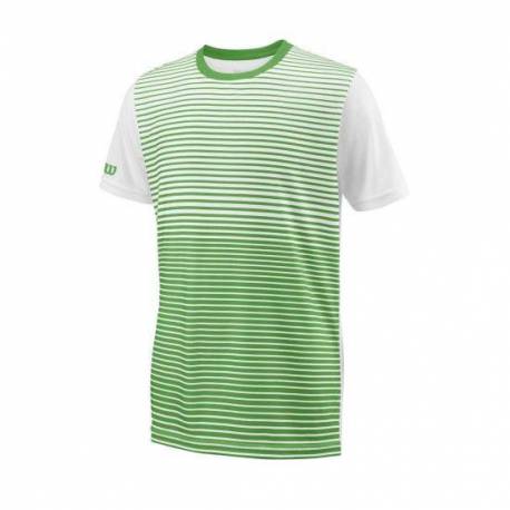 Tricou sport Wilson Team Crew, baieti, verde alb, XS