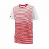 Tricou sport Wilson Team Crew, baieti, rosu alb, XS