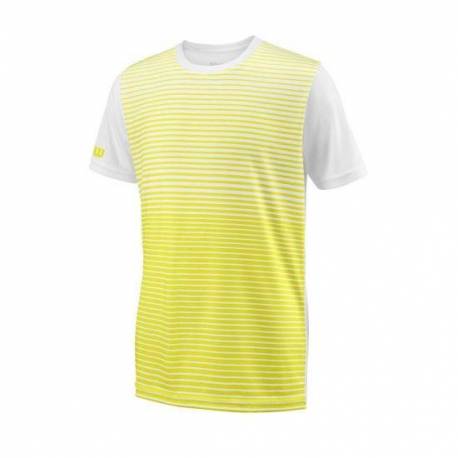 Tricou sport Wilson Team Crew, baieti, alb/galben, XS