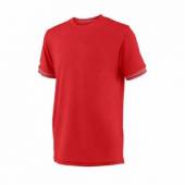 Tricou sport Wilson Team Solid Crew, baieti, rosu, XS