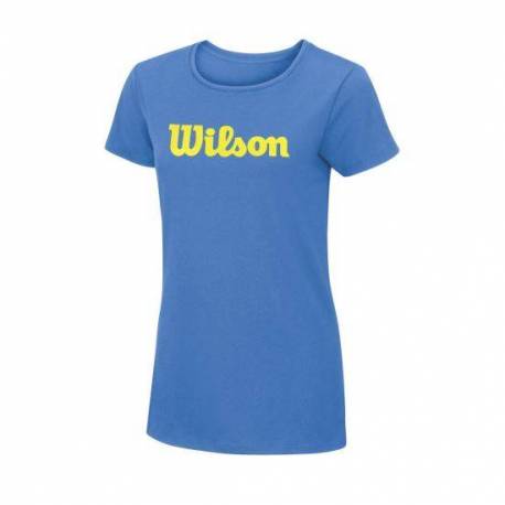 Tricou sport Wilson W Script, pentru femei, Albastru, S