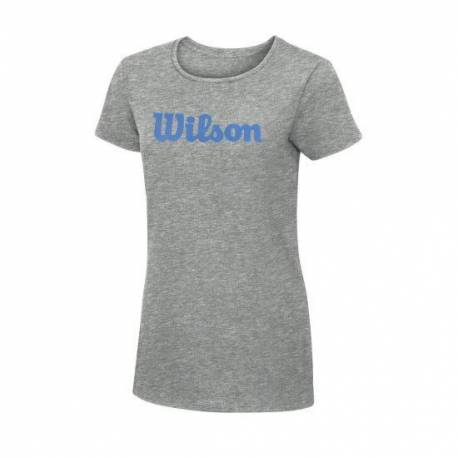 Tricou sport Wilson W Script, pentru femei, Gri/Albastru, XL