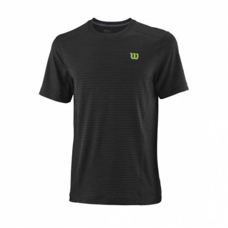 Tricou sport Wilson Linear Crew, barbati, negru, M