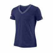 Tricou sport Wilson Team V-Neck, fete, albastru, XS