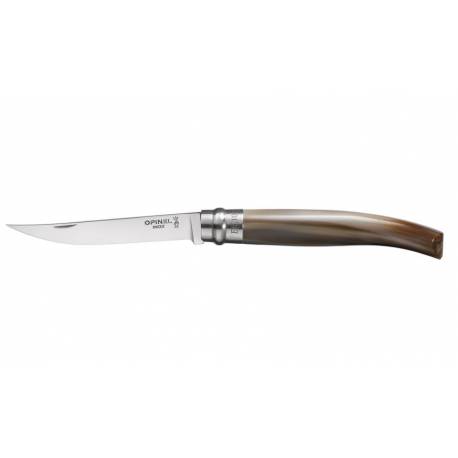 Cutit OPINEL Slim Line Nr 10 cu maner din corn de Zebu, cutie de lemn