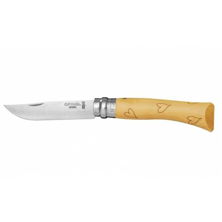 Cutit OPINEL Nr 07 Nature, inox, maner gravat inimi