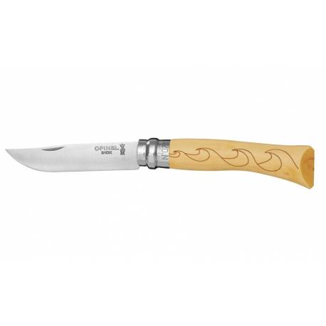 Cutit OPINEL Nr 07 Nature, inox, maner gravat valuri