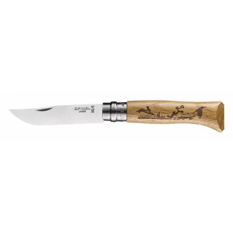 Cutit OPINEL Nr 08 Animalia, inox, maner gravat iepure