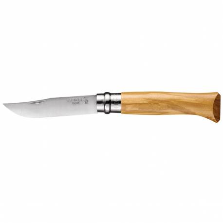 Cutit OPINEL Nr 08, inox, maner din lemn de maslin