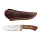 Cutit vanatoare MUELA GAVILAN, inox, lama 12.5cm, maner lemn fag, teaca piele maro