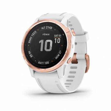 Ceas Garmin Fenix 6S Pro Rose Gold, bratara alba, 42mm