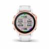 Ceas Garmin Fenix 6S Pro Rose Gold, bratara alba, 42mm