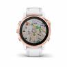 Ceas Garmin Fenix 6S Pro Rose Gold, bratara alba, 42mm