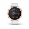 Ceas Garmin Fenix 6S Pro Rose Gold, bratara alba, 42mm