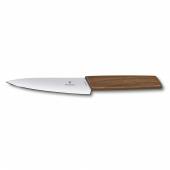 Cutit bucatarie VICTORINOX Swiss Modern Chef's Knife, maner din lemn de nuc, 15cm
