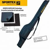 Husa lansete Sportex Super Safe Carp IX, 12ft /198cm, Grey, 2 lansete + 2 mulinete