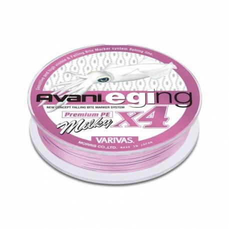 Fir textil Varivas Avani Eging Premium PE X4, 150m, 18lbs, Milky Pink