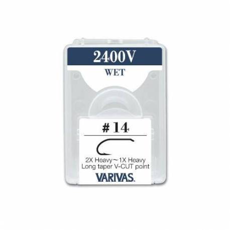 Carlige musca Varivas Fly 2400V 2X-1X Fine Micro Barb, Bronz, Nr.10, 25 buc/plic