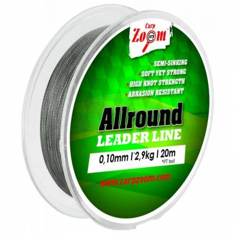 Fir inaintas textil Carp Zoom Leader Allround, 20m, 0.22mm, 11.2kg, Gri