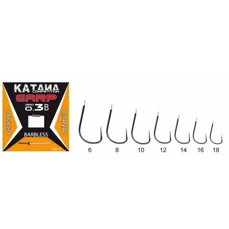 Carlige crap Maver Katana Competition Carp KC03B fara barbeta, Nr. 6, 15buc/plic