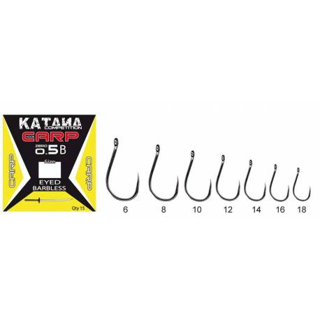 Carlige crap Maver Katana Competition Carp KC05B fara barbeta, Nr. 6, 15 buc/plic