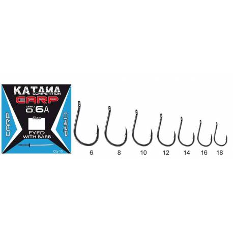 Carlige Maver Katana Competition Carp KC06A, Negru, Nr. 8, 15 buc/plic