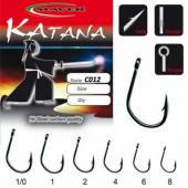 Carlige crap Maver Katana C012, Negru, Nr. 2, 5 buc/plic