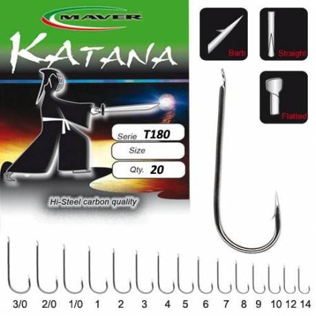 Carlige stationar Maver Katana T180 Tungsten, Nr. 1/0, 5 buc/plic