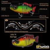 Vobler SWIMBAIT BIWAA SEVEN SECTION S6, 15cm, 60g, 14 Red Tiger