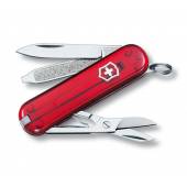 Briceag multifunctional VICTORINOX 0.6223.T Classic, rosu transparent, 7 functii