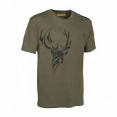 Tricou VERNEY-CARRON Totem Cerf, kaki, pentru vanatoare, marimea XL