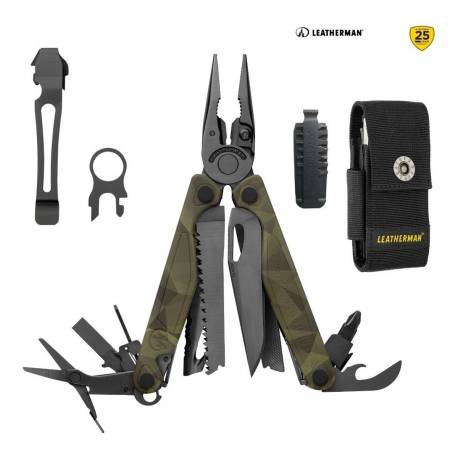 Unealta multifunctionala Leatherman CHARGE Plus forest Camo, teaca nylon black, 19 functii