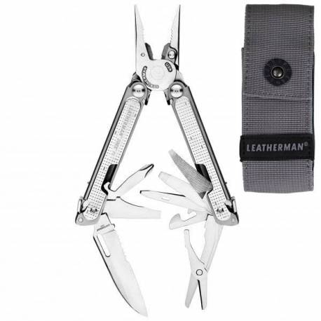 Unealta multifunctionala Leatherman FREE P2, argintiu, teaca nylon, 19 functii